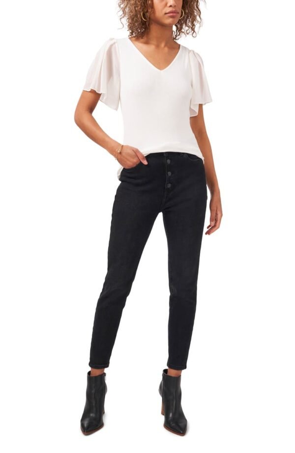1.STATE - Flutter Sleeve Rib Knit T-Shirt - Image 11