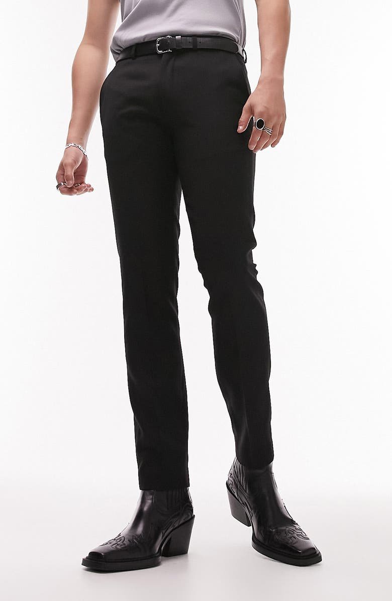 Topman – Skinny Fit Textured Dress Pants