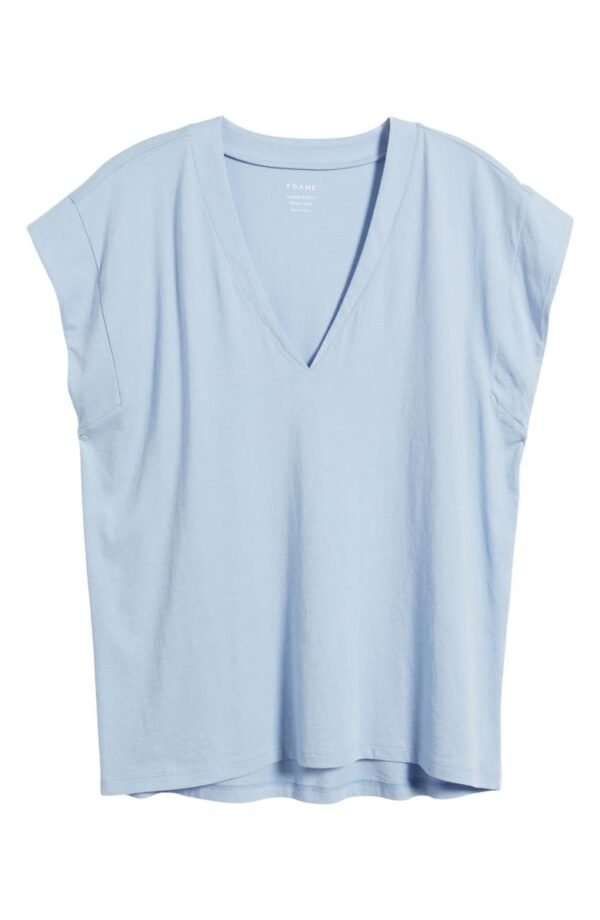 FRAME - Le Mid Rise V-Neck Tee - Image 5