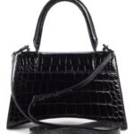 Balenciaga – Extra Small Hourglass Croc Embossed Leather Top Handle Bag (GROUP BUY)