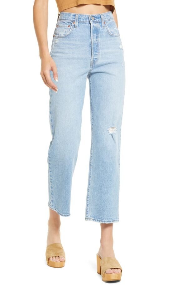 Levi’s®- Ribcage Ripped High Waist Ankle Straight Leg Jeans
