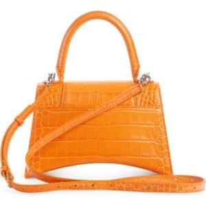 Balenciaga – Small Hourglass Croc Embossed Leather Top Handle Bag (GROUP BUY)