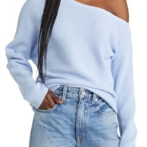 Treasure & Bond – One-Shoulder Thermal Knit Sweater