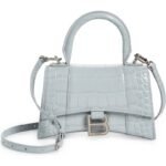 Balenciaga – Extra Small Hourglass Croc Embossed Leather Top Handle Bag (GROUP BUY)