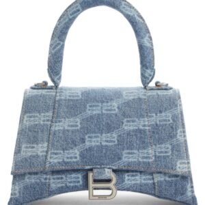 Balenciaga - Small Denim Logo Hourglass Top Handle Bag (GROUP BUY)