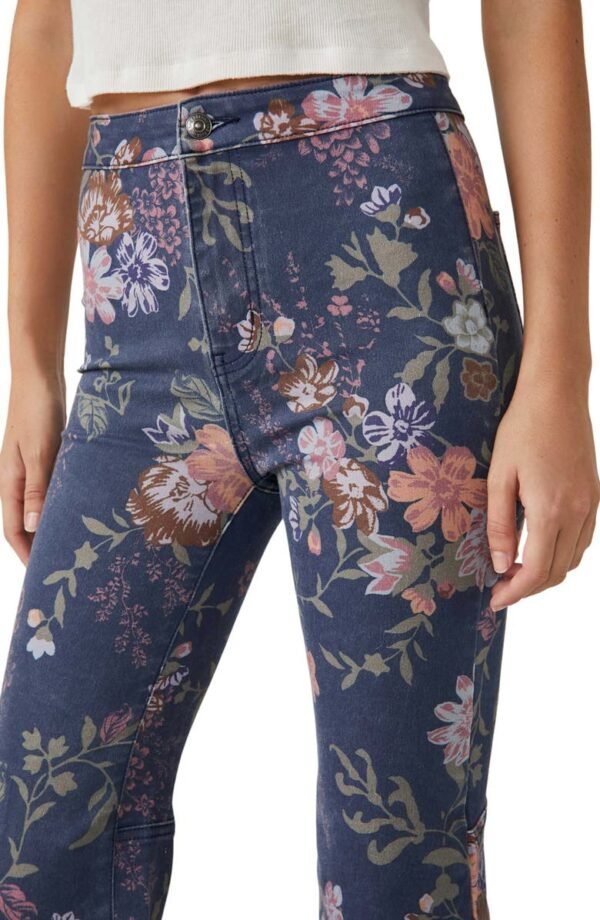 Free People - Youthquake Printed Crop Flare Jeans - Image 4