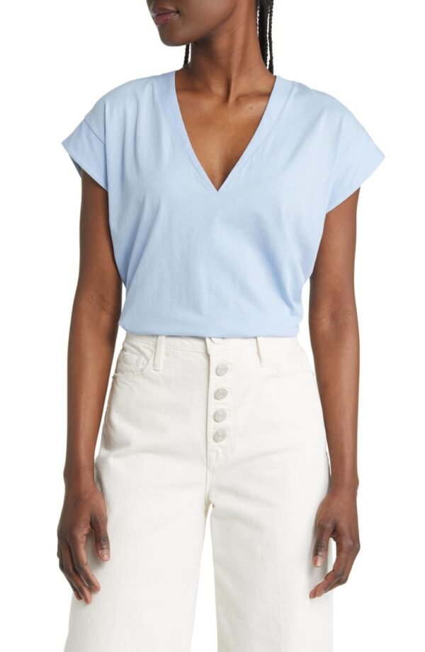 FRAME - Le Mid Rise V-Neck Tee - Image 6