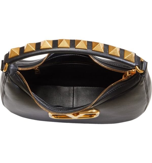 Valentino Garavani - Small Stud Sign VLOGO Leather Hobo Bag - Image 10