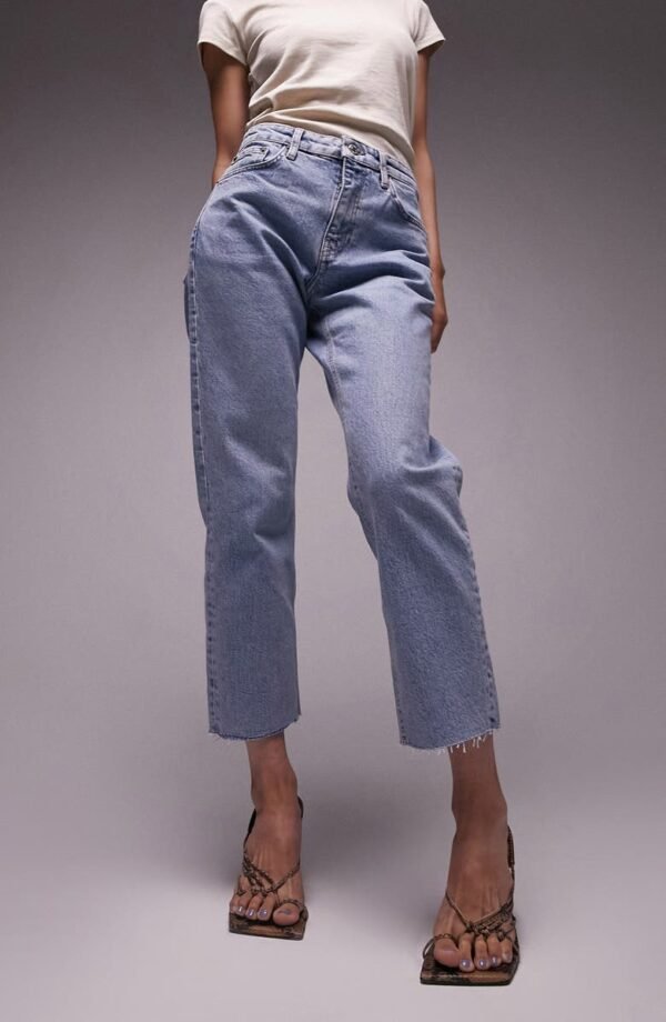 Topshop - Raw Hem Crop Straight Leg Jeans - Image 3