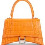 Balenciaga – Small Hourglass Croc Embossed Leather Top Handle Bag (GROUP BUY)