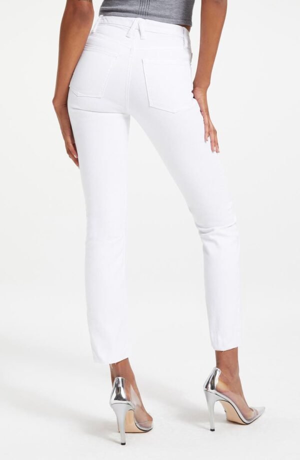 Good American - Good Straight High Waist Raw Hem Straight Leg Jeans - Image 4