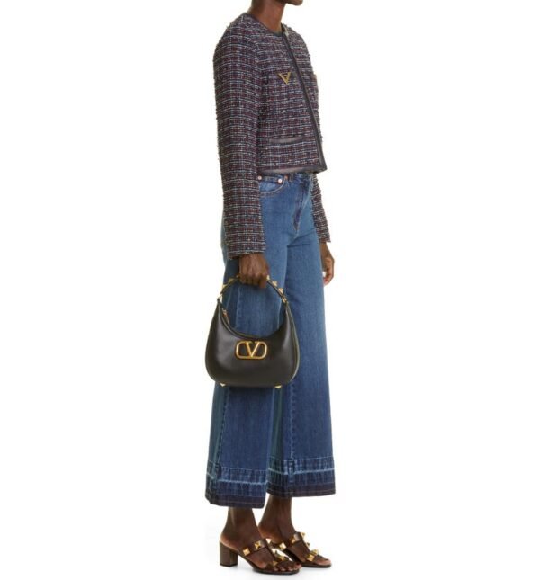 Valentino Garavani - Small Stud Sign VLOGO Leather Hobo Bag - Image 13