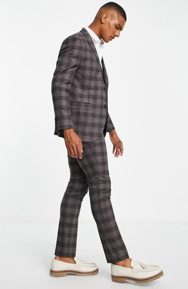 Topman - Check Skinny Suit Trousers - Image 3