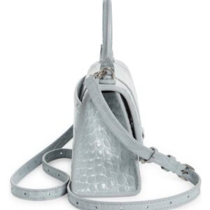 Balenciaga – Extra Small Hourglass Croc Embossed Leather Top Handle Bag (GROUP BUY)
