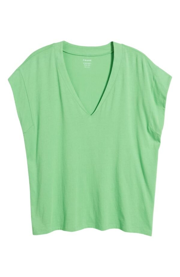 FRAME - Le Mid Rise V-Neck Tee - Image 7