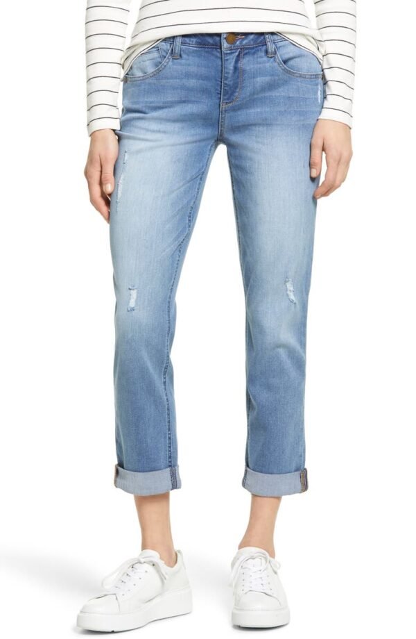 Wit & Wisdom - Ripped Crop Straight Leg Jeans