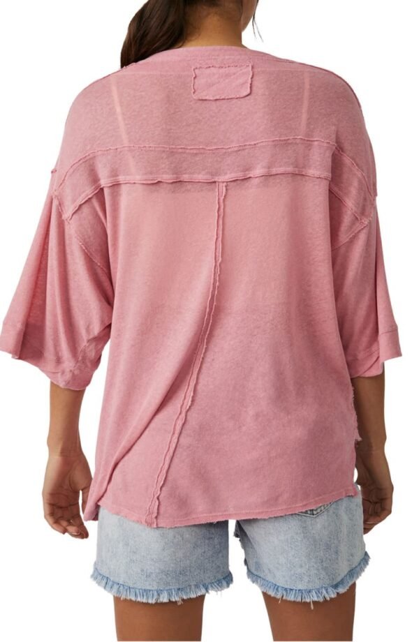 Free People - Maribell Cotton & Linen Henley - Image 4