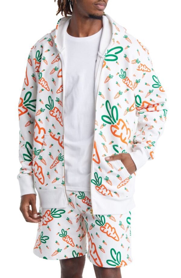 CARROTS BY ANWAR CARROTS - Full Zip Cotton Graphic Hoodie