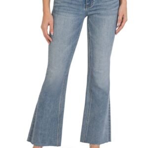 KUT from the Kloth - Kelsey High Waist Raw Hem Ankle Flare Jeans