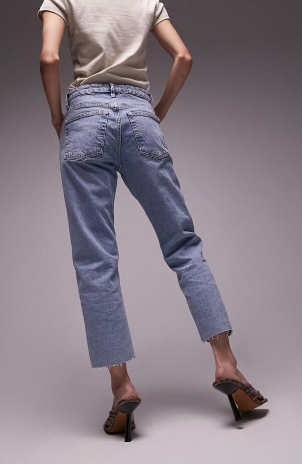 Topshop - Raw Hem Crop Straight Leg Jeans - Image 4
