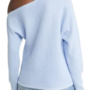Treasure & Bond – One-Shoulder Thermal Knit Sweater