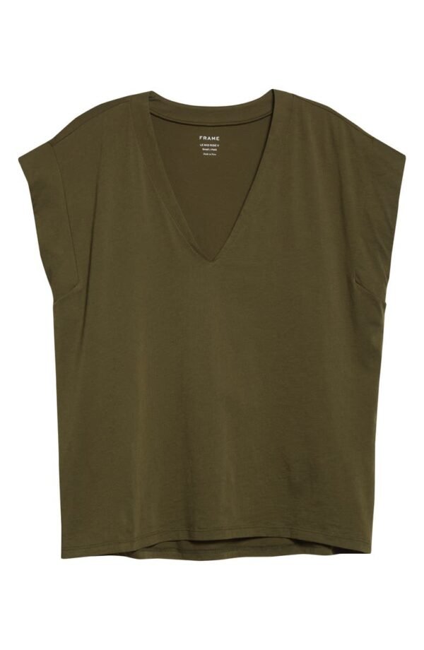 FRAME - Le Mid Rise V-Neck Tee - Image 20