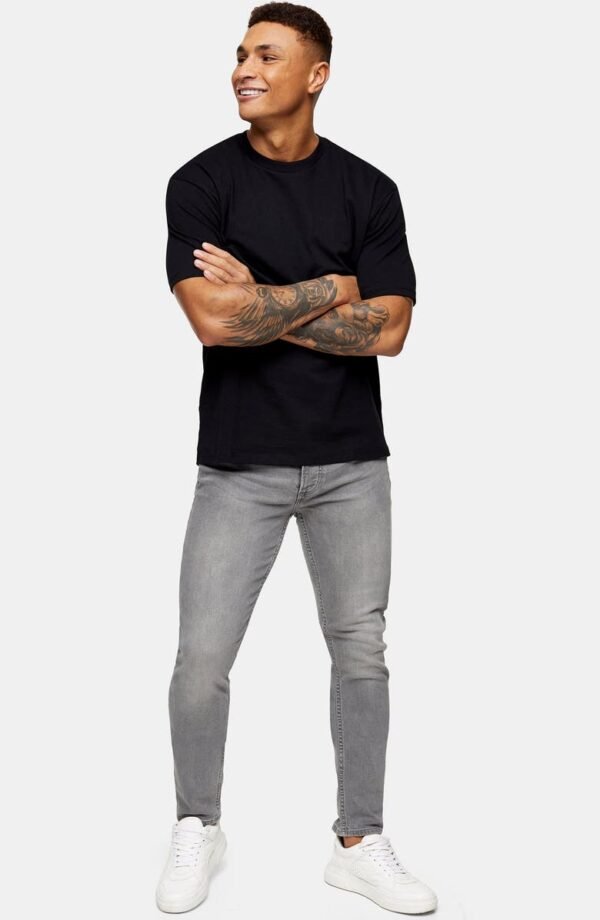 Topman - Mid Gray Skinny Jeans
