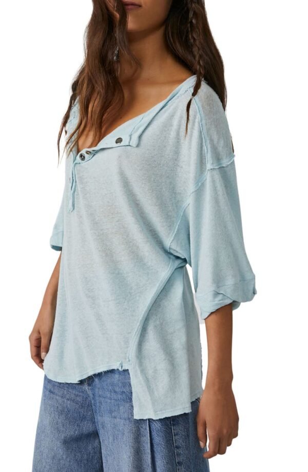 Free People - Maribell Cotton & Linen Henley - Image 6