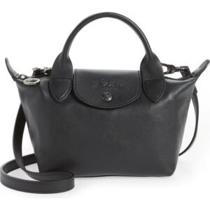 Longchamp - Mini Le Pliage Cuir Leather Top Handle Bag