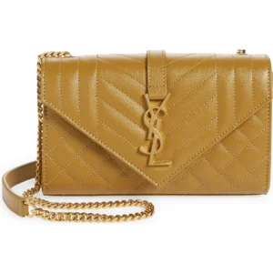 SAINT LAURENT – Small Envelope Calfskin Leather Shoulder Bag