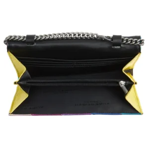 KURT GEIGER LONDON – Stripe Leather Chain Wallet