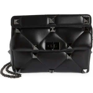 VALENTINO GARAVANI – Large Roman Stud Quilted Lambskin Leather Shoulder Bag