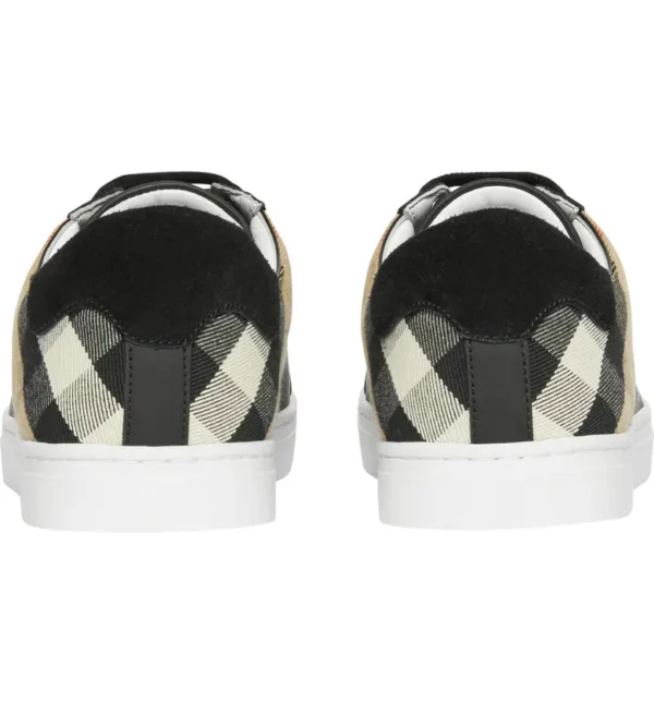 BURBERRY - New Reeth Check Trim Low Top Sneaker (Men) - Image 4