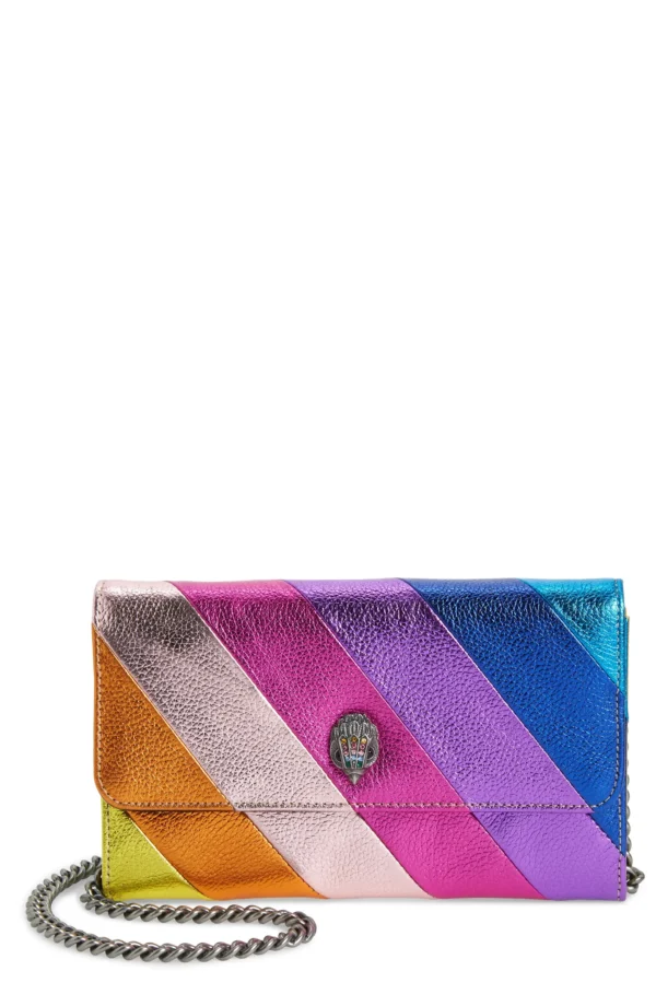 KURT GEIGER LONDON - Stripe Leather Chain Wallet