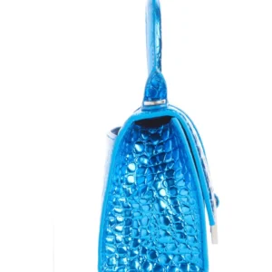 BALENCIAGA – Extra Small Hourglass Metallic Leather Top Handle Bag (GROUP BUY)