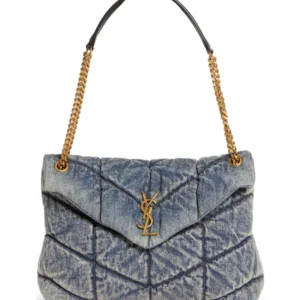 SAINT LAURENT - Medium Lou Quilted Denim Bag