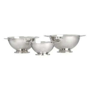 LE CREUSET – Set of 3 Stackable Stainless Steel Colanders
