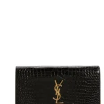 SAINT LAURENT – Croc Embossed Leather Wallet on a Chain (GROUP BUY)
