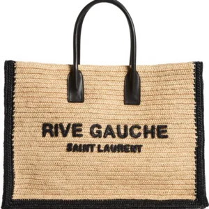 SAINT LAURENT - Large Rive Gauche Logo Woven Tote (GROUP BUY)