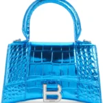 BALENCIAGA – Extra Small Hourglass Metallic Leather Top Handle Bag (GROUP BUY)