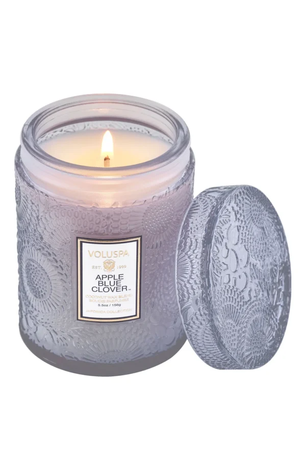 VOLUSPA - Apple Blue Clover Small Embossed Jar Candle - Image 3