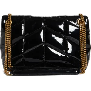 SAINT LAURENT – Small Lou Patent Puffer Bag