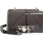ALEXANDER MCQUEEN – Mini Jeweled Leaf Embossed Leather Crossbody Bag (GROUP BUY)