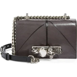 ALEXANDER MCQUEEN - Mini Jeweled Leaf Embossed Leather Crossbody Bag (GROUP BUY)