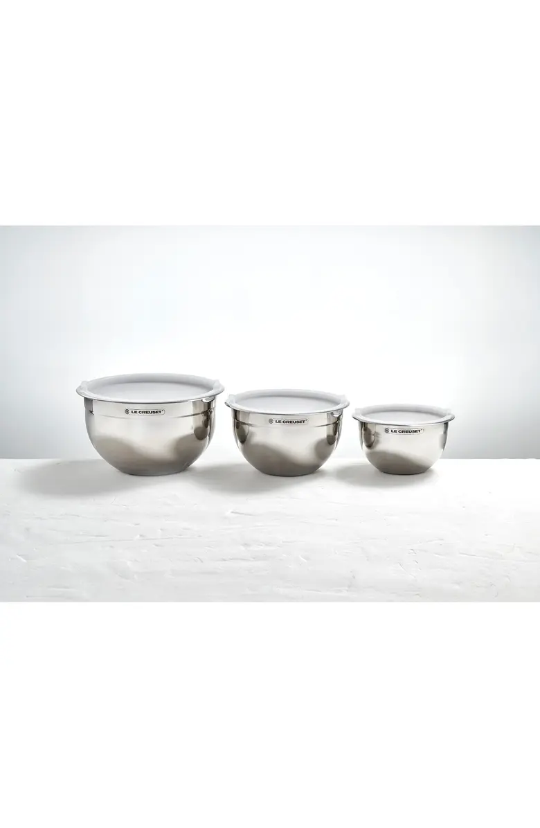 LE CREUSET – Set of 3 Stainless Steel Nested Mixing Bowls