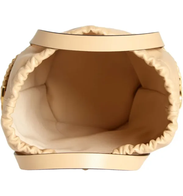 VALENTINO GARAVANI - Roman Stud Woven Raffia & Leather Bucket Bag - Image 4