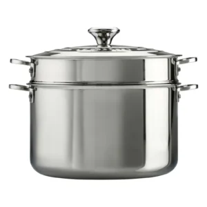 LE CREUSET – 9-Quart Stainless Steel Stockpot with Lid & Colander