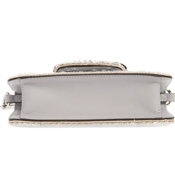 VALENTINO GARAVANI - Small VLOGO Crystal Embellished Leather Shoulder Bag - Image 4