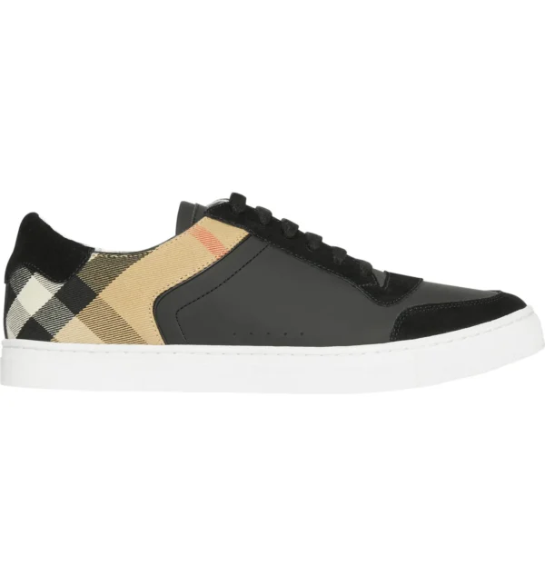 BURBERRY - New Reeth Check Trim Low Top Sneaker (Men) - Image 2