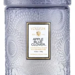 VOLUSPA – Apple Blue Clover Small Embossed Jar Candle